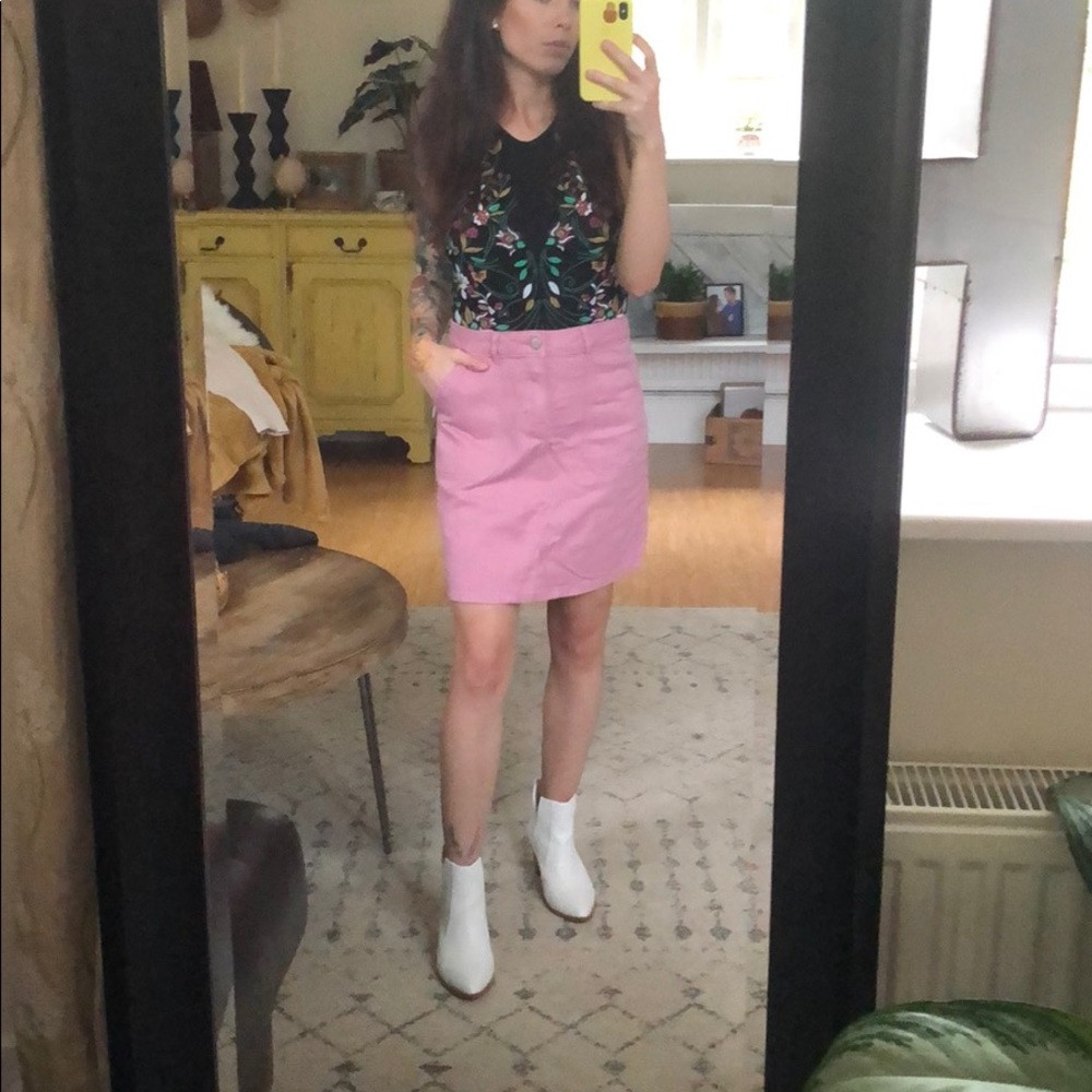 Pink/mauve denim skirt